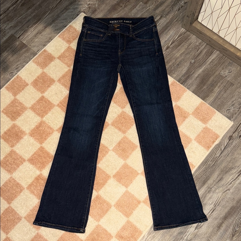 American Eagle Outfitters Women's Deep Indigo Flare Jeans